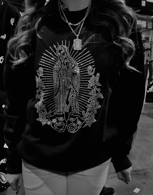 Virgencita (rhinestone) crewneck